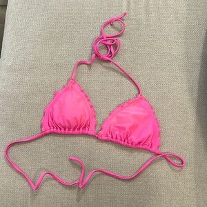 Luli Fama Pink Triangle Bikini Top